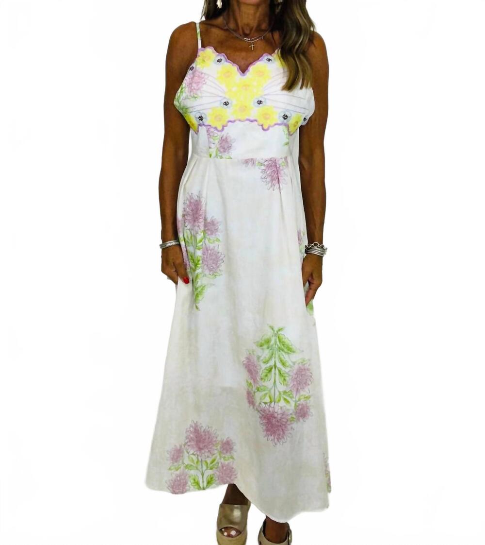 NEW MYSTREE women's the sunset evening midi dress in white
